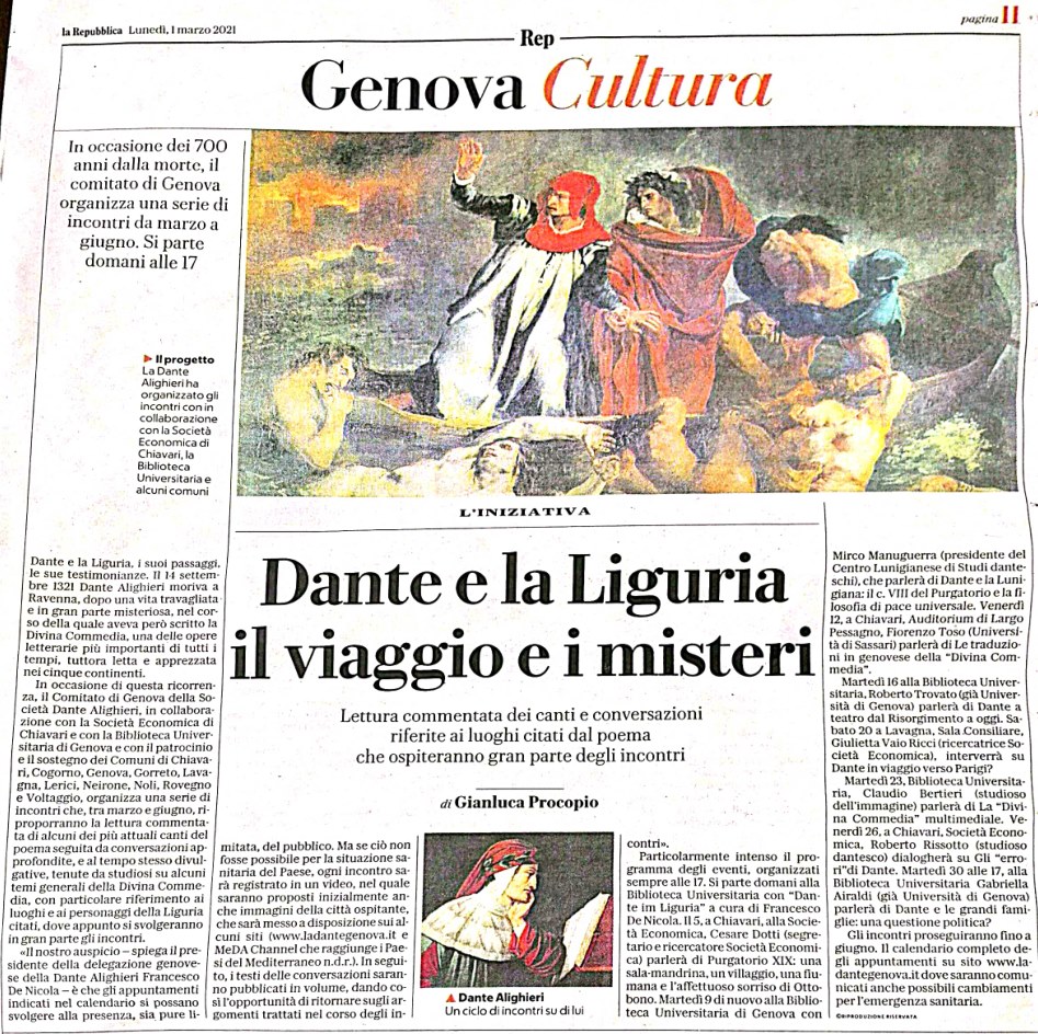 Dante, Liguria e altro